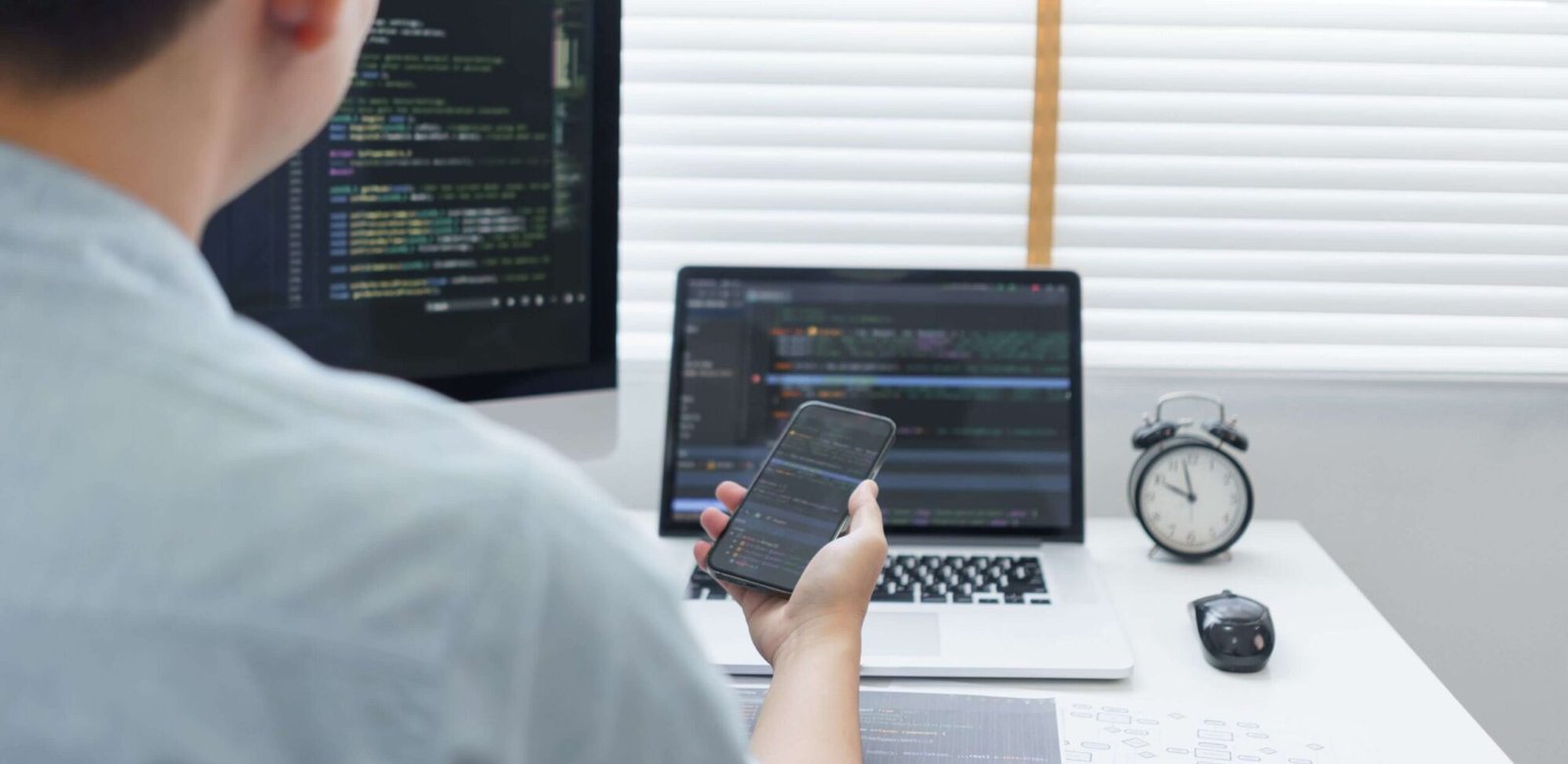 software development concept male programmer check h8n29xu